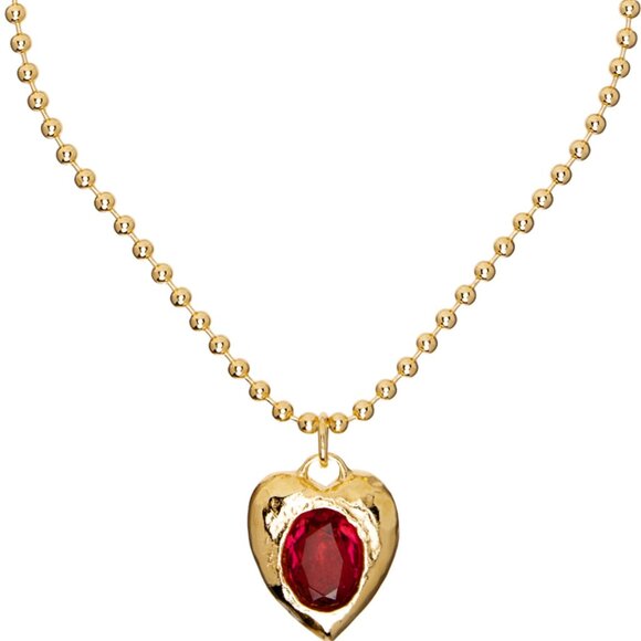 MONDO MONDO PACHA NECKLACE IN GOLD / FUCHSIA - Picture 4 of 4